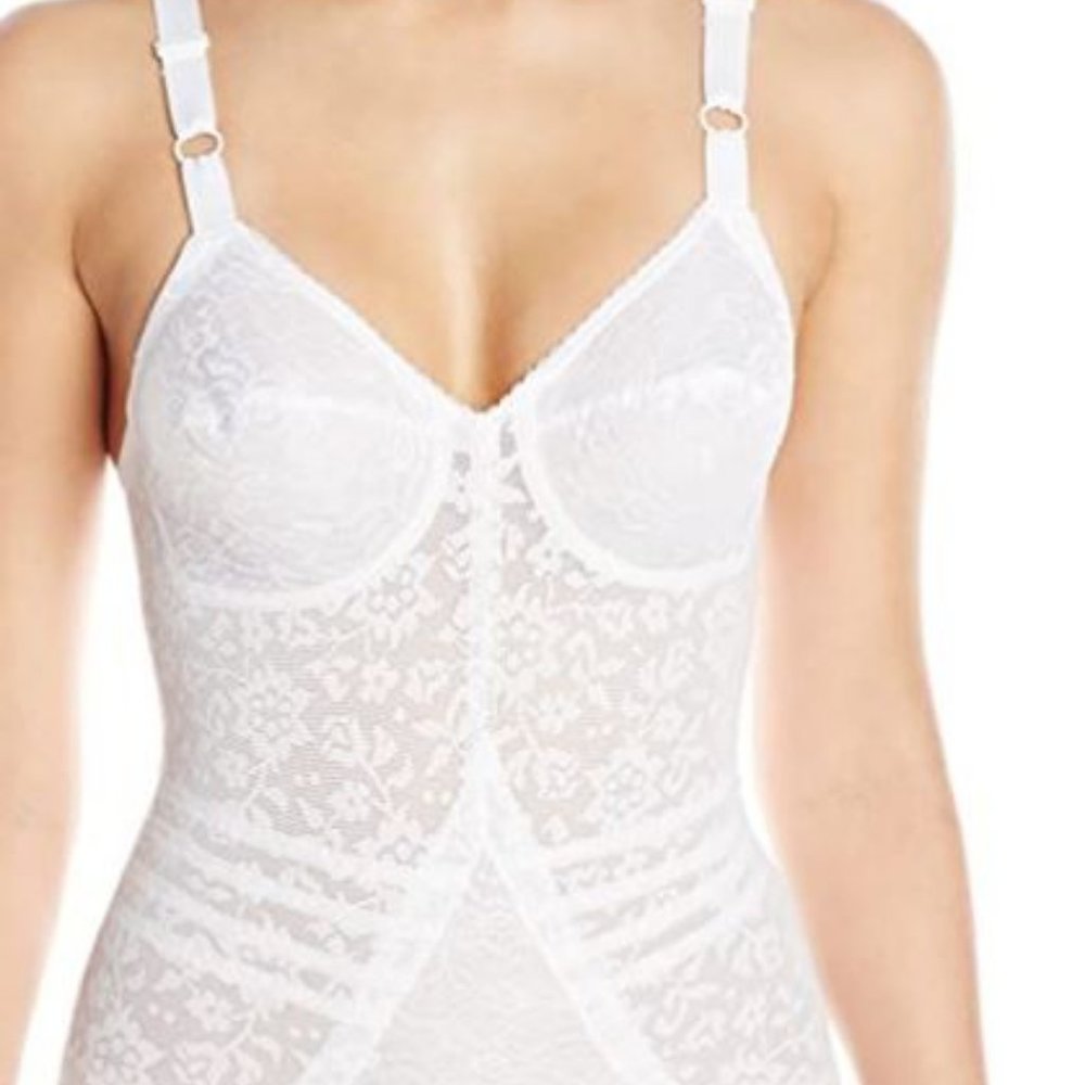 Rago Open Bottom Body Briefer - White, 34B